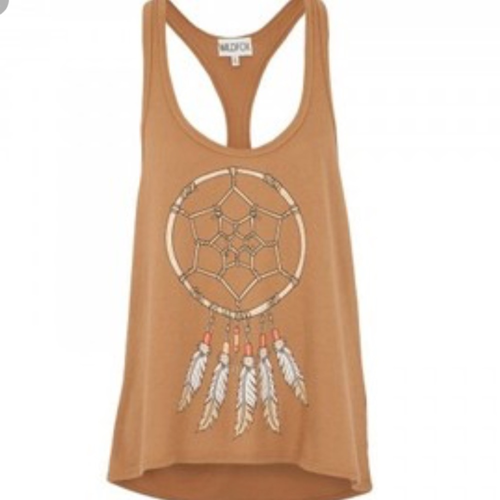 Wildfox Dream Weaver Racer Back Tank in Brown Size Medium